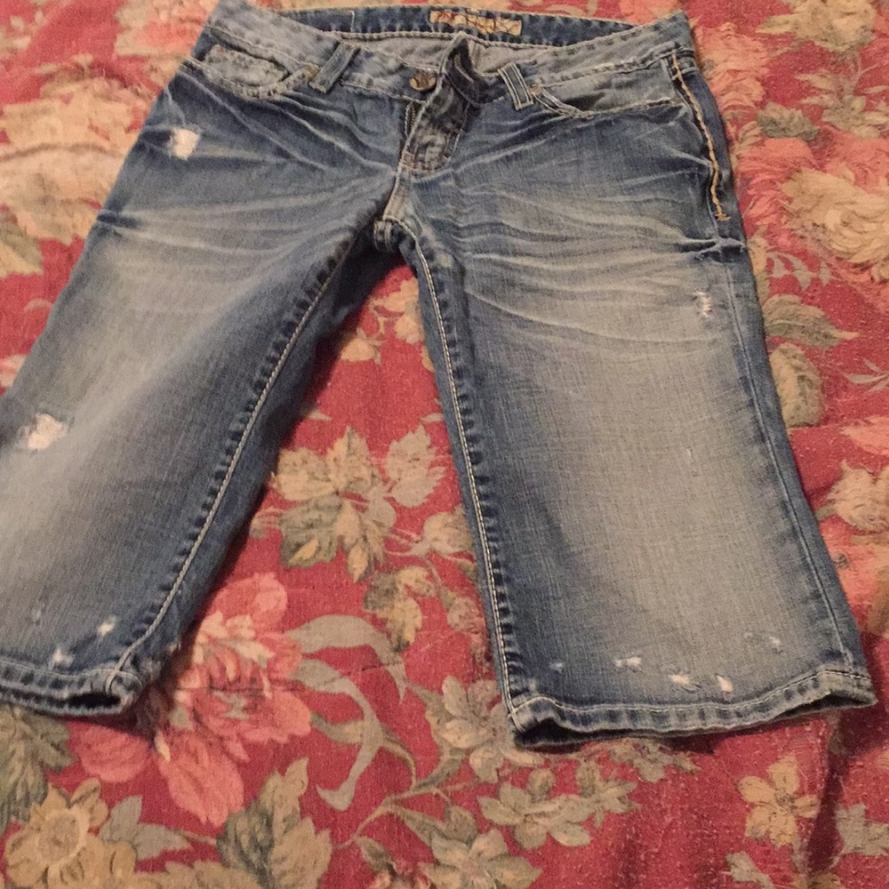 Bike jean knee high pants